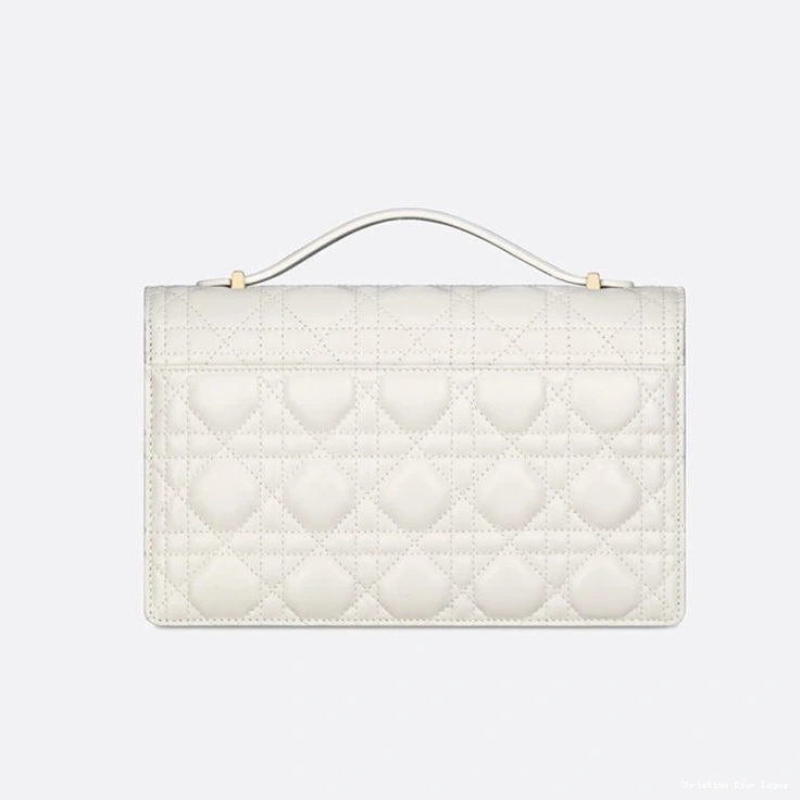 Cheap Miss Top White Lambskin Bag Handle Cannage Small Dior 0805 Luxury